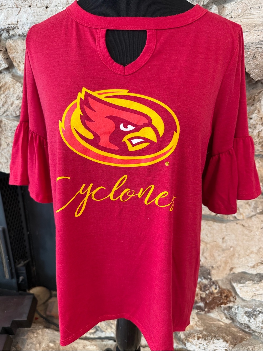 Gameday Couture Iowa State Cyclones Ruffle Sleeve Tee